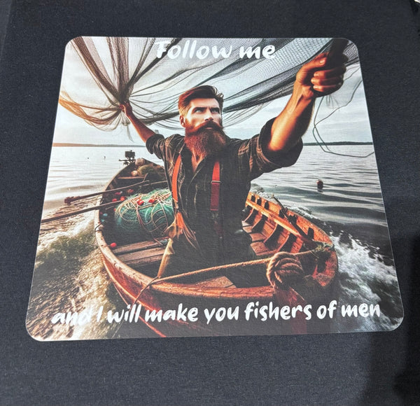 Fisher of Men on Black T-Shirt