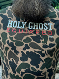 “Holy Ghost Equipped” on front and “Paid in Full” on the back — Duck Camo T-Shirt