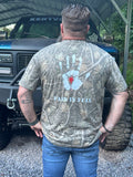 “Holy Ghost Equipped” on front and “Paid in Full” on the back — Light Camo T-Shirt