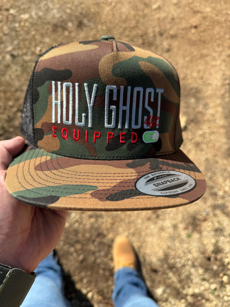 YP old school camo flat bill snap back