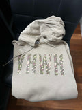 “YHWH” in Camo Print on Front & Cross image on Back—Khaki Hoodie