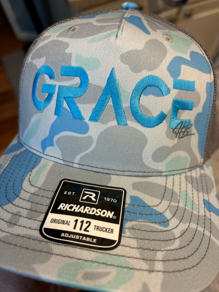 "GRACE" Salt Water Camo Richardson 112 Snap Back Hat