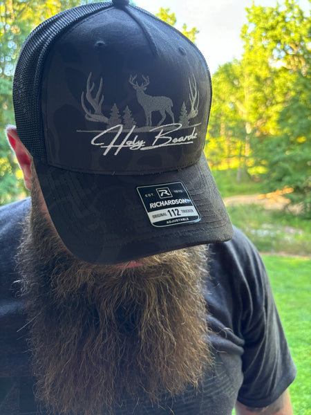 Holy beardz deer black camo hat