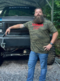 “Yeshua” on front and “Paid in Full” on the back — Forest Camo T-Shirt