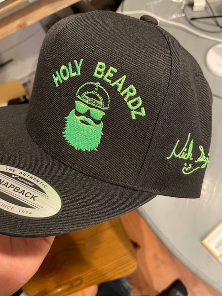 Limited signature series green Holybeardz flat bill snap back