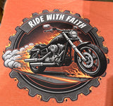 Ride with Faith T-Shirt - Heather Orange