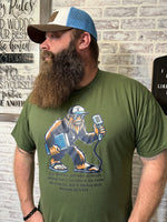 Bigfoot preacher Tshirt -Military Green