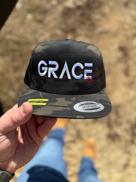 YP Black camo flat bill snap back