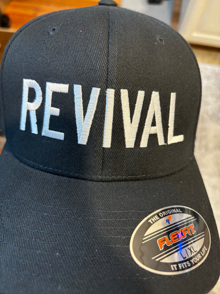 "REVIVAL" FlexFit Solid Black Twill all-the-way-around