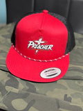 Preacher hat in red and black