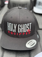 YUPOONG BLACK FRONT AND BACK SNAP BACK HOLYGHOST IN GRAY AND RED