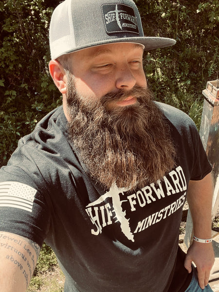 American flag top beard shirt